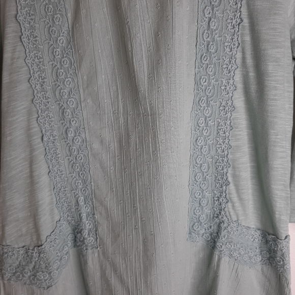 Logo Lavish Shirt Blouse Swiss Dot Green Embroidered Buttoned Women's Size S - Picture 7 of 14